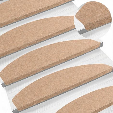 Maison Exclusive - Tappetini per scale autoadesivi 15 pz 80 x 28 x 3,5 cm Beige (1/5)