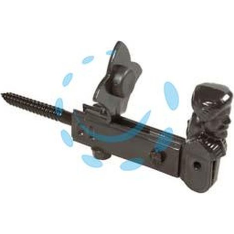 FERMAPERSIANE AD OMINO CON VITE E FERMO REGOLABILE - mm.130x60h. verniciato nero Q.TA 5