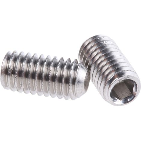 Vis sans tête, M5 x 10mm, tête Jeu de douilles hexagonales, en Acier Inoxydable Vis sans tête A4 316 ( Prix pour Sachet de 50 )