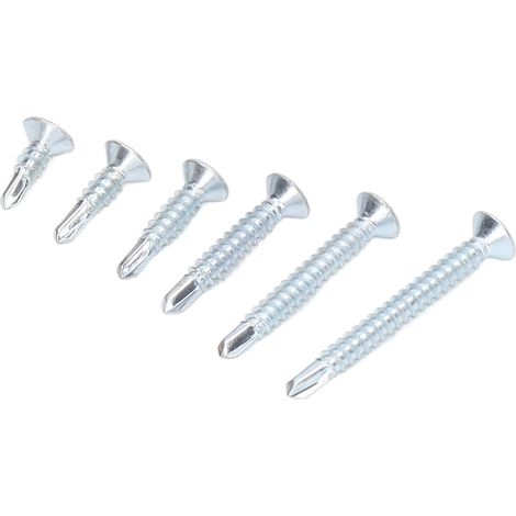Lot de 160 vis à bois autosurveillées acier carbone zingué bleu tête fraisée cruciforme M4.2 pour fixation bois et bricolage (1/5)
