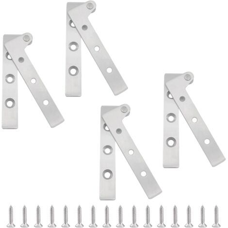 Lot de 4 charnières pivotantes, rotatives à 360 degrés, en acier inoxydable, pour porte de placard, fenêtres (1/5)