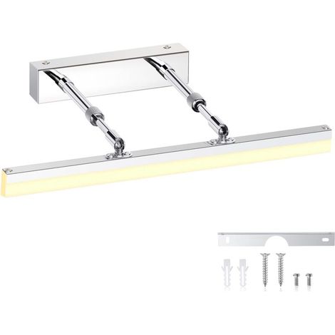 Lámpara de espejo de baño LED IP44 14W 1170LM, aplique de pared con ángulo ajustable, iluminación moderna para espejo de baño, 6000K, para mesa de espejo, 60CM, 3000k, cromo (1/4)