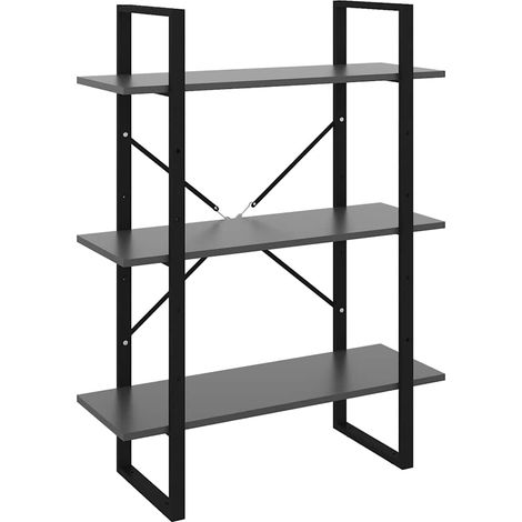 Estantería madera contrachapada gris 80x30x105 cm vidaXL (1/4)