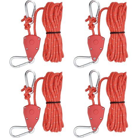 Pieces Tent Rope 6mm x 5m Reflective Nylon with Ratchet Tensioner for Camping Hiking