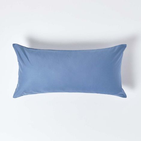 HOMESCAPES Taie d'oreiller Bleu 100% coton Egyptien 1000 fils 40 x 80 cm (1/5)