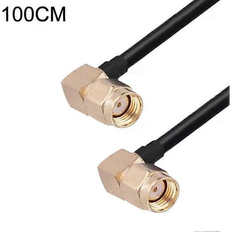 Câble adaptateur coudé mâle RP-SMA vers coudé mâle RP-SMA - 1 m RG174 par (1/3)