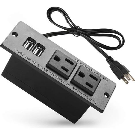 regleta empotrable, 2 enchufes, 2 puertos USB, para oficina o sala de reuniones. (1/5)