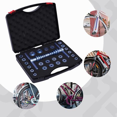 Ensemble de presse pour roulements de vélo, outil de montage de moyeux en acier, ensemble de presse pour roulement intérieur de vélo, outil de montage de moyeux VTT pour différentes tailles de (1/5)