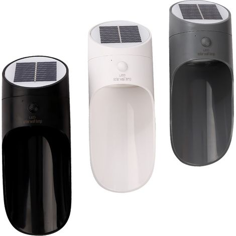【1 unidad】Lámpara solar de jardín para uso exterior, aplique solar de pared impermeable IP65, luz blanca cálida de 3000 K, luz decorativa inalámbrica – Blanco (1/3)