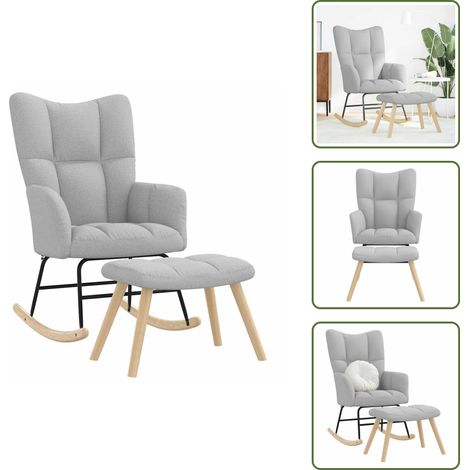 Chaise à bascule avec repose-pied gris nuage tissu - Chaise À Bascule Avec Repose-pieds - Chaises À Bascule Avec Repose-pieds - Chaise - Chaise De Salon (1/5)