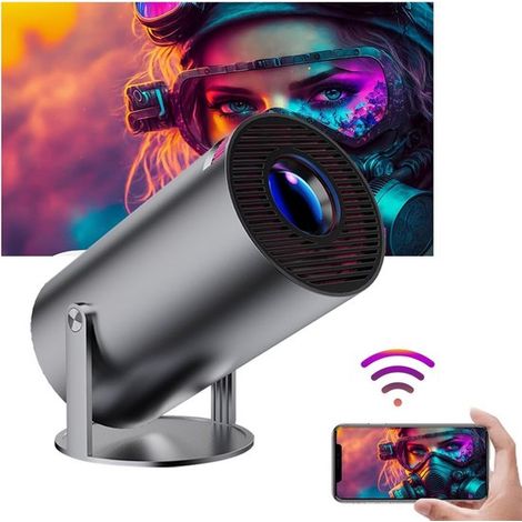 Miniproyector con pantalla de 84 pulgadas - Miniproyector - Miniproyector para smartphone - Miniproyector con Wi-Fi y Bluetooth. (1/5)