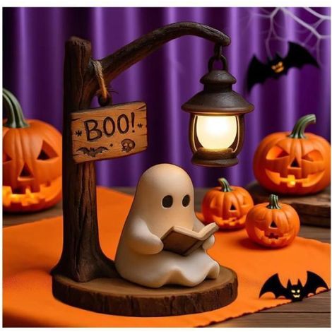 Lampe De Lecture Fantôme - LED Chaude 12 cm - Décor Halloween Salon Chambre - 1 Pièce (1/5)