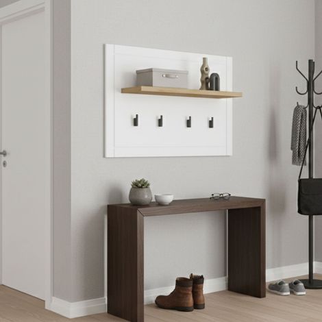 Appendiabiti Mediglia, set Fissaggio a Muro Incluso, 4 Ganci, Installazione a Muro, 57h cm Bianco (1/5)