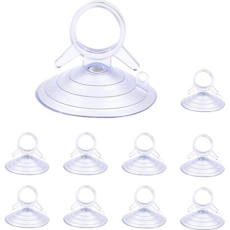 10 Pièces Ventouse Pare Soleil Camping Car, Ventouses en PVC Transparent Et Noir sans Crochets, pour Pare Soleil De Voiture Cuisine Salle De Bain Mur Miroir