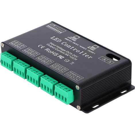 Contrôleur DMX512 12 Canaux pour Bandes LED RGB, Décodeur Constant DMX, Alimentation DC5-24V (1/5)