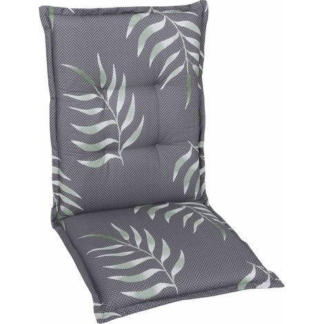 GO-DE Gartenstuhlauflagen mittellehner 108 x 50 x 7 cm Gräser-Motiv anthrazit Polsterauflagen (1/2)