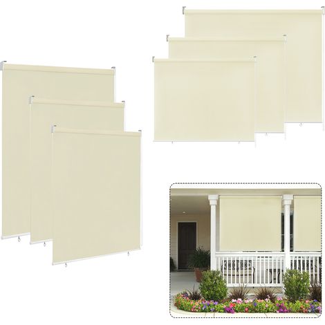 AUFUN Store extérieur Balcon Store extérieur résistant aux intempéries 180 x 140 cm Store extérieur Protection solaire Store balcon Protection UV,Beige (1/5)