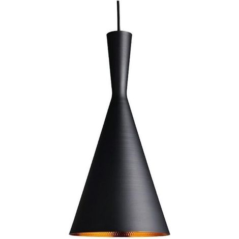 Lustre Suspension Industrielle Vintage forme Instrument de Musique E27 Noir Or