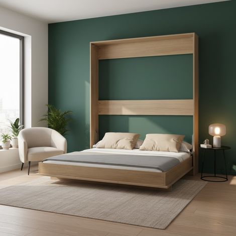 Letto matrimoniale a scomparsa salvaspazio Primer rovere 164x38x221H