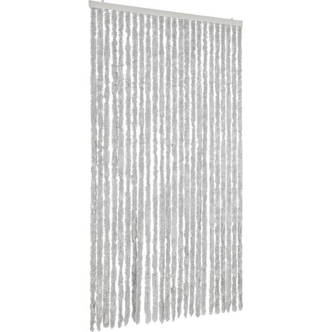 Rideau anti-mouches gris 100x220 cm chenille (1/5)