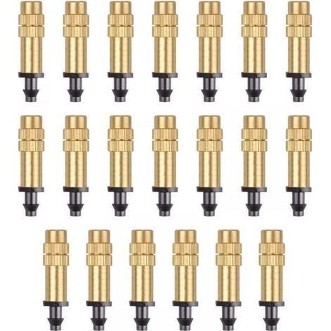 20 Pièces Buse d'Atomisation en Cuivre Réglable Pulvérisateur d'Irrigation Goutte à Goutte 4 / 7mm Atomisation Micro Arroseur Équipement d'Irrigation Refroidissement Jardin Serre Légumes (1/5)
