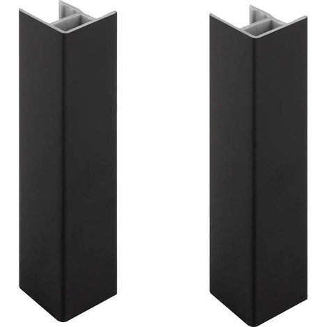 Cyclingcolors – Jonction de plinthe 150mm noir mat – Raccord connecteur pour meuble – Profil PVC – Lot de 2 unités