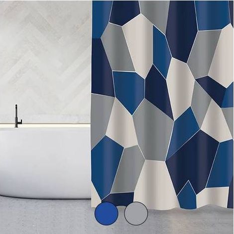 TENDA PER DOCCIA IN TESSUTO ORIGAMI Misura: cm 180x200 Bianco Grigia