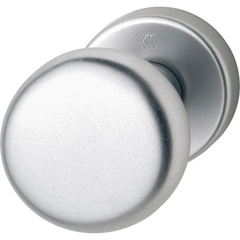 HOPPE 814787 Pomello per Porta su Rosetta Rotonda Forma cilindrica Alluminio anodizzato Pulsante Fisso 1 Pezzo, Argento, Rosa
