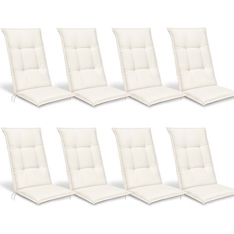 8er Set Hochlehner Set Base HL Sitzkissen, 120x50x6cm Natur