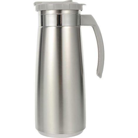 Carafe à eau en acier inoxydable avec distributeur d'eau froide et couvercle anti-fuite, idéale pour le congélateur et la préparation de lait. (1/3)