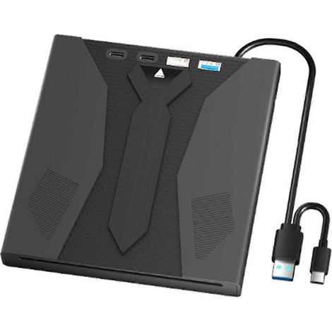 Lecteur/graveur optique CD/DVD externe multifonction 7 en 1 USB 3.0 Type C pour PC et ordinateur portable (1/5)