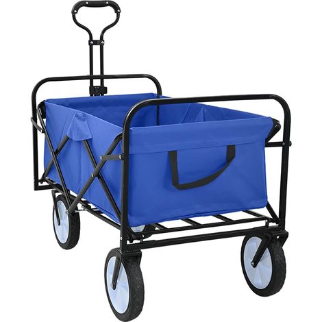 Carro de Mano Plegable Manual Azul 94 x 53 x 99 cm Tela Oxford vidaXL