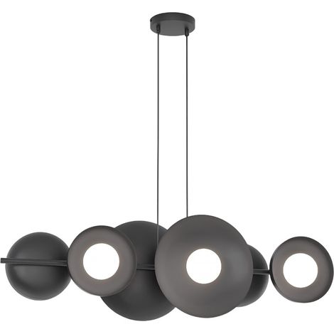 Lampadario moderno nero piatti tondi 6 luci G9 Volum Emibig (1/5)