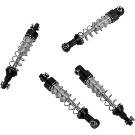 2 paires d'amortisseurs métalliques universels RC avec supports, noirs, pour voiture RC WPL C14 pièces de rechange (1/5)