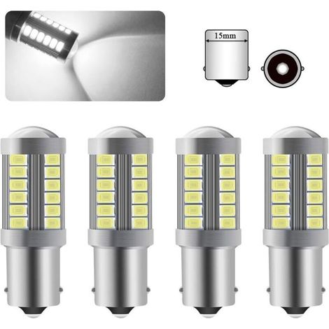 1156BA15S P21W LED Ampoule Blanc Super Brillant 6000K 5630 33 SMD Feu de Recul Stationnement Position Arrière Antibrouillard Arrière Ampoule (1/5)