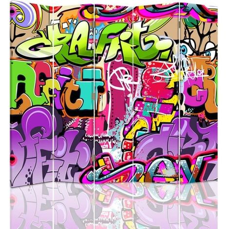 Paravento bilaterale, Astratto con graffiti - 180x170 (1/5)