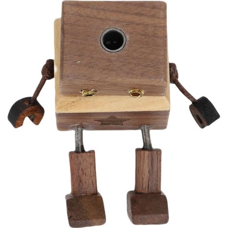 Évent de Voiture de Bouteille de Diffuseur de Robot en Bois - Ornement de Diffuseur D’Huile en Bois de Noyer fabriqué à la Main avec Membres Mobiles, Décor de Parfum de Voiture (1/5)