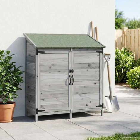 vidaXL Garden Shed Grey 106.5 x 56 x 113.5 cm Engineered Wood