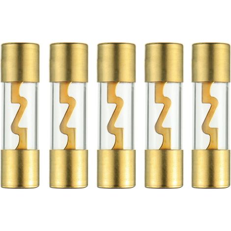 60A Verre Plaqué Or AGU Fusible Audio de Voiture pour Voiture/Auto/Marine Audio Amplificateur Stéréo Protection de Puissance (Lot de 5 Pcs)