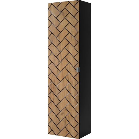 Mobile bagno, Rovere Craft, 35 x 136 x 27 cm, maniglie argentate (1/5)