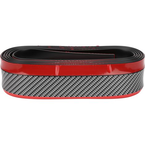 Pare-chocs avant bande adhésive caoutchouc protection latérale anti-collision bande 2.5m/8.2ft fibre de carbone bord rouge (1/5)
