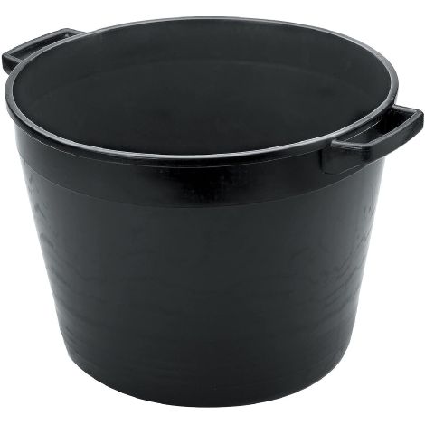 Bac rond en polye'thyle'ne avec poigne'es noires 65 lt 55 cm x 41 h bac conteneur pour mout de raisin et usage batiment