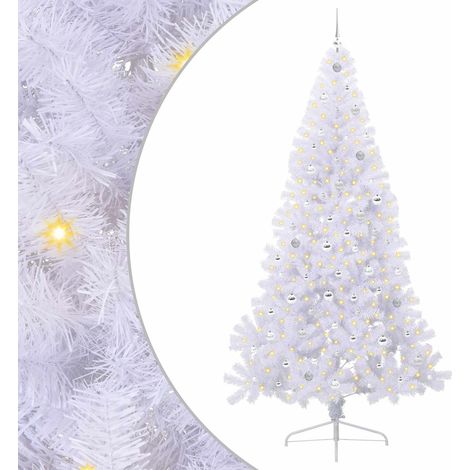 Sapin de Noël artificiel avec 300 LED Blanc 240 cm PVC et Acier vidaXL