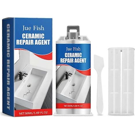 Pâte de réparation 50 ml pour carrelage et émail céramique, idéale pour réparer les bords de baignoire et les fissures d'évier, avec une adhérence ultra-forte sur la porcelaine. (1/5)