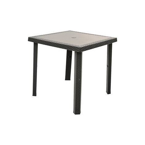TAVOLO RATTAN FIGARO 80X80XH72CM TORTORA