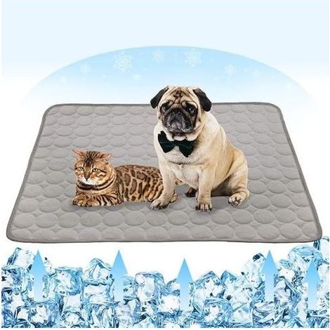 Kühlmatte für Hunde und Katzen, 70 x 56 cm – Selbstkühlendes Eisseidenmaterial – Atmungsaktives Netzgewebe – Waschbar und tragbar (1/5)