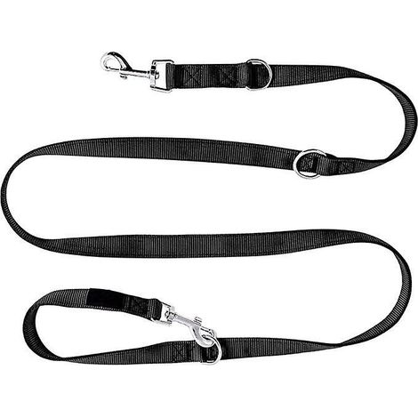 Laisse pour chien tressée réglable en graphite noir - Solide et polyvalente en 3 longueurs (2,5 x 1,55 m) (1/5)