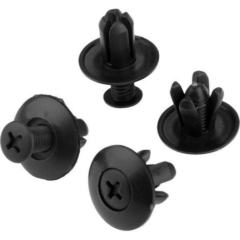 Lot de 50 rivets de porte de 8 mm, clips de fixation en plastique noir, rivets pour automobiles, rivets en plastique C20 (1/5)
