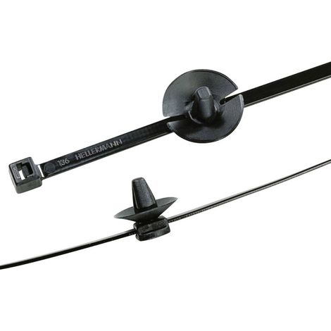 HellermannTyton 156-01698 Serre-câble 150 mm 4.60 mm noir avec pied ancre et jupe 1 pc(s)