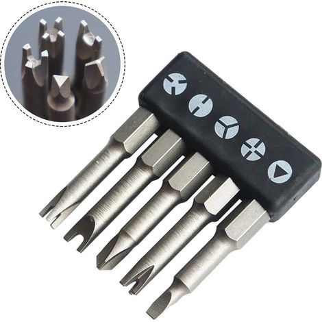 Tournevis À Embouts Spéciaux - Embouts Triangle Y U 3 Points 4 Points - Pour Réparation Appareils Électroménagers Et Jouets - 50 Mm - Lot De 5 (1/5)